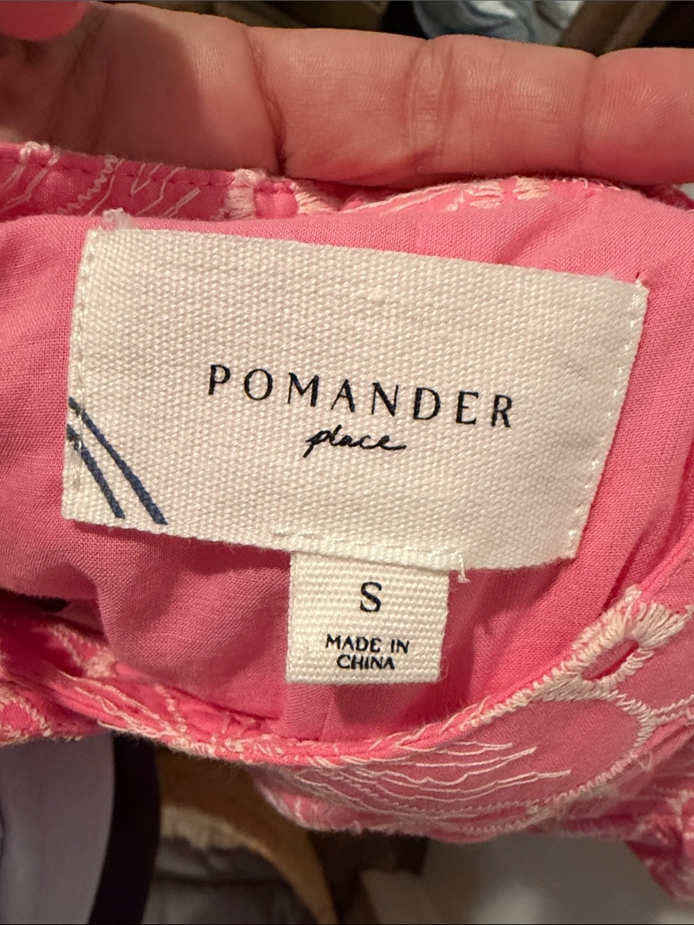 Pomander Place Pink Eyelet Midi Dress with Gold Buttons size small worn once! - Picture 2 of 4